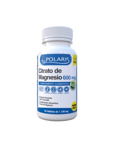 Citrato de magnesio, 600mg, 60 tabletas - Polaris.