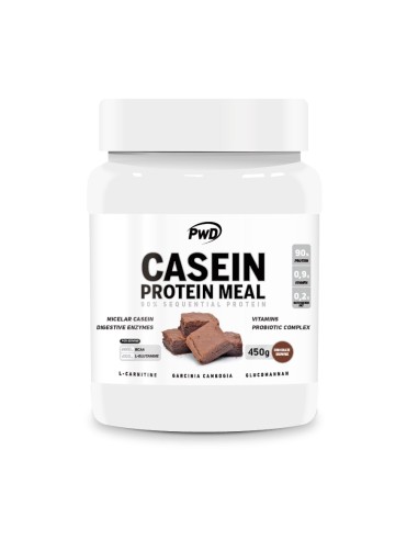 Caseína, sabor Brownie, 450 gramos - PWD Nutrition.