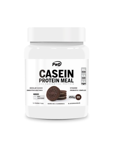 Caseína, sabor Cookies and cream, 450 gramos - PWD NUTRITION.