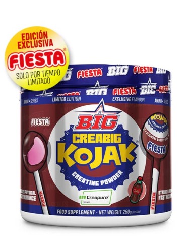 Creatina, Creapure, sabor Kojak Cola, 250 gramos - BIG.