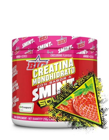 Creatina, Creapure, sabor Smint Sours Strawberry, 210 gramos - BIG.