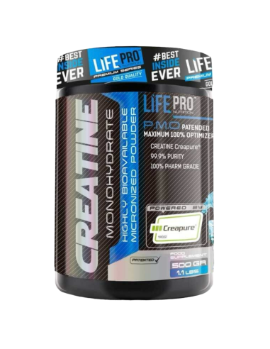 Creatina, Creapure, sabor neutro, 500 gramos - LIFEPRO.