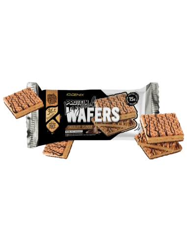 Protein Wafers, sabor Chocolate, 15 gramos - Iogenix.