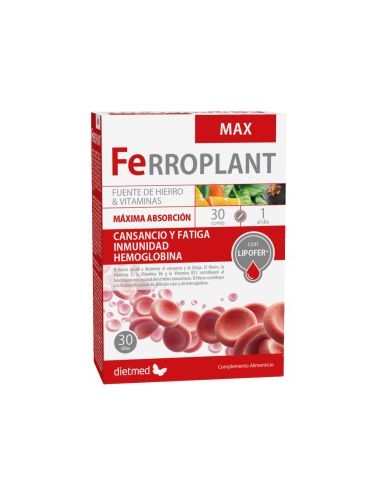 Ferroplant Max, 30 comprimidos- Dietmed.