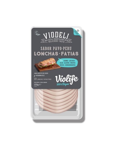 Lonchas veganas, sabor Pavo, 100 gramos - Violife.