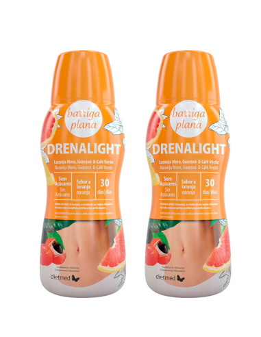 2 unidades, Drenalight barriga plana, 600ml - Dietmed.