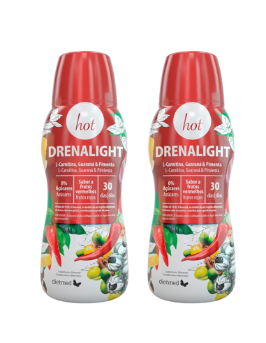 2 unidades, Drenalight Hot, 600ml - Dietmed.