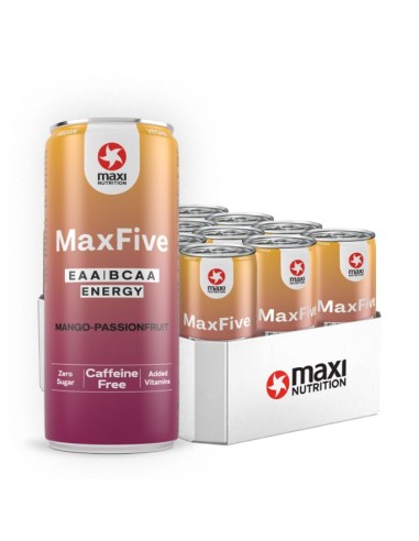 MaxFive sabor Mango - Maracuyá sin cafeína, 330ml - Maxi Nutrition.