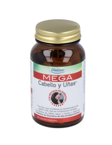 Mega cabello y uñas, 60 cápsulas - Dietisa.