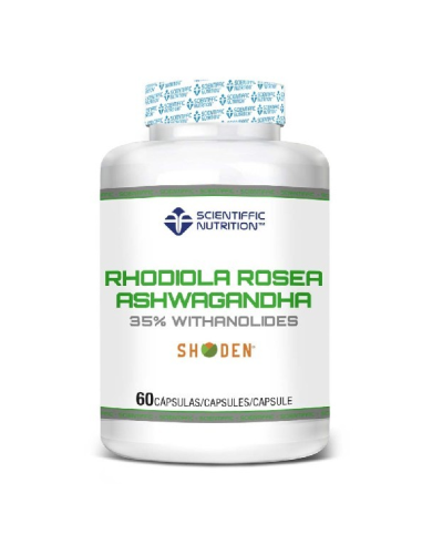 Rhodiola y Ashwagandha, 60 cápsulas - Scienttifc Nutrition.