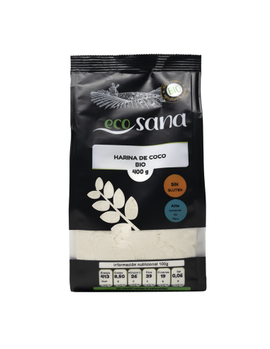 Harina de coco, BIO, 400 gramos - Ecosana.