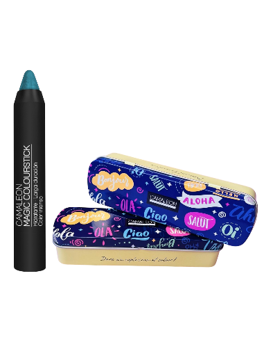 Lata edición especial, Pintalabios azul - Camaleon Cosmetics.