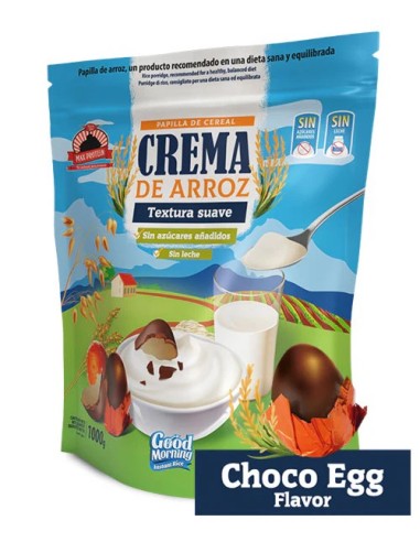Crema de arroz, sabor Huevo de chocolate, 1Kg - Max Protein.