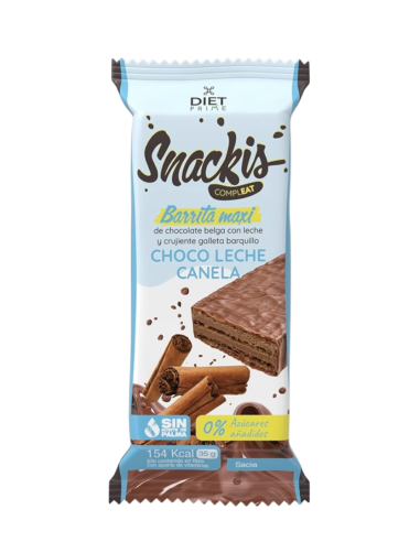 Barrita Snackis, sabor Chocolate con leche y canela, 35 gramos - Herbora.