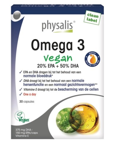 Omega 3, vegano, 30 cápsulas - Physalis