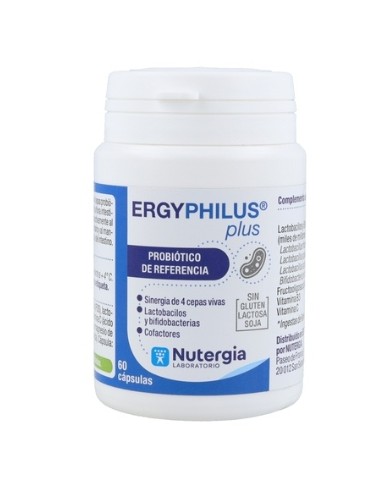 Ergyphilus, Plus, Probiótico de referencia, 60 cápsulas - Nutergia