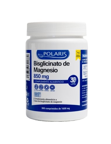 Bisglicinato de magnesio, 850mg, 300 comprimidos - Polaris.
