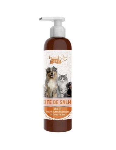 Aceite de salmón, para mascotas (perros y gatos), 250ml - Healthy Pets.