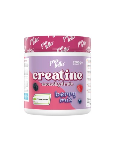 Creatina, Creapure, sabor Mix frutos rojos, 200 gramos - Protella.