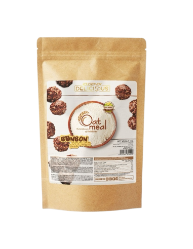 Harina de avena, sabor Bombón Rocher, 1Kg - Iogenix.