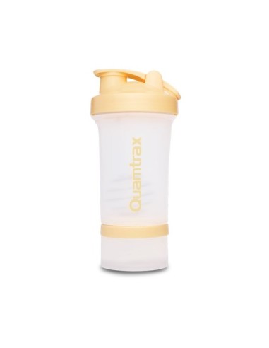 Shaker,  color melocotón, 2 compartimentos 500ml - Quamtrax.
