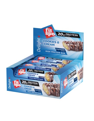Barrita Proteica, sabor Cookies & Cream, 60 gramos - FitSpo.