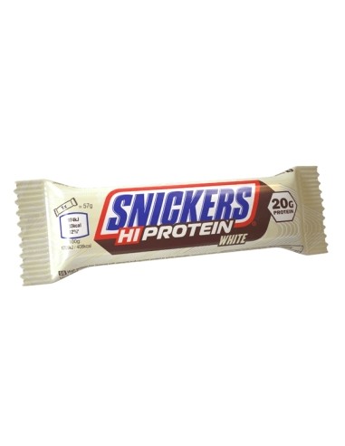 Barrita Snickers, Chocolate blanco, 57 gramos.