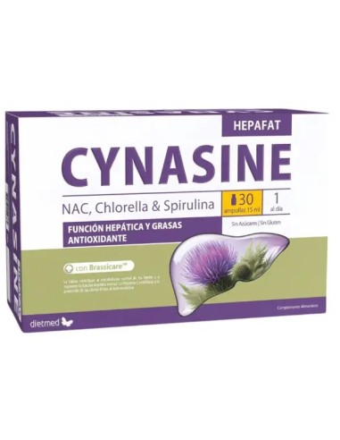 Cynasine, Hepafat, NAC, Chlorella, Spirulina, 30 ampollas- Dietmed