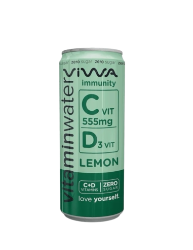 Agua vitaminada, Immunity, sabor limón, 330ml - Viwa.