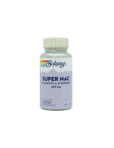 Super Nac, N- Acetyl - L- Cysteine, 600 mg - 60 cápsulas veganas - Solaray