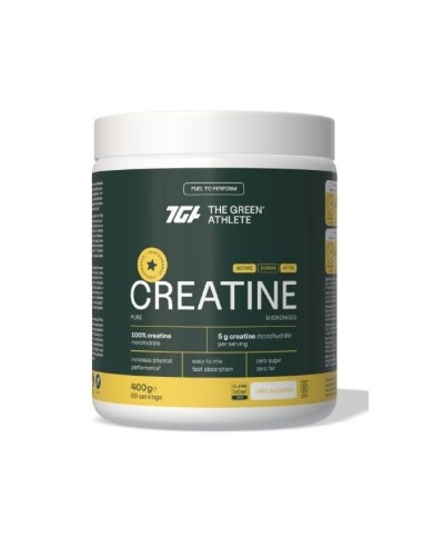 Creatina Vegana, Sin Gluten, 400 g, Monohidratada, sabor Neutro - TGA