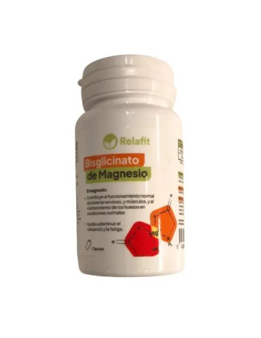 Bisglicinato de Magnesio, 625 mg, 90 cápsulas - Relafit.