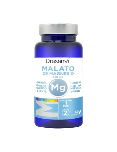 Malato de Magnesio, 250mg, 60 comprimidos - Drasanvi.
