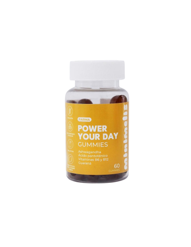 Power Your Day, 60 gummies, sabor Lima, Jengibre y Menta - Minimelis