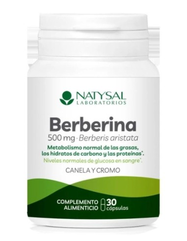 Berberina, 500mg, 30 cápsulas - Natysal.