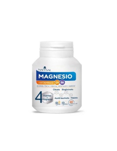 Magnesio, 4 fuentes + Vitamina D3 y...