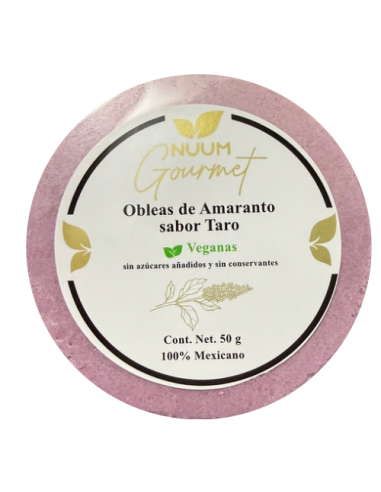 Obleas de amaranto, sabor Taro...