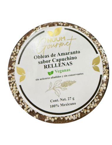 Obleas de amaranto, sabor Capuchino...