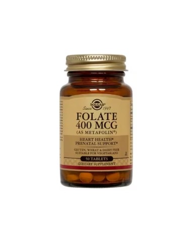 Folato, 400 microgramos, 50 tabletas...