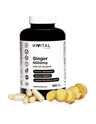Jengibre, 6500 mg, 5% Gingerol, 180...