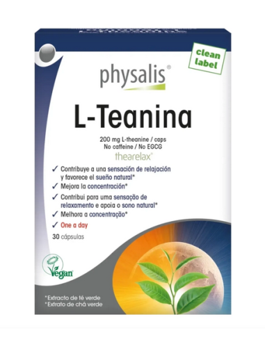 L - Teanina, 200mg, sin cafeína, 30...