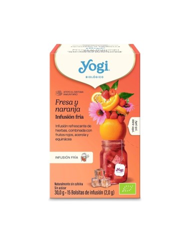 Té Negro Frío, con Fresa y Naranja,...
